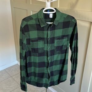 H&M Mens Flannel Plaid Button Shirt